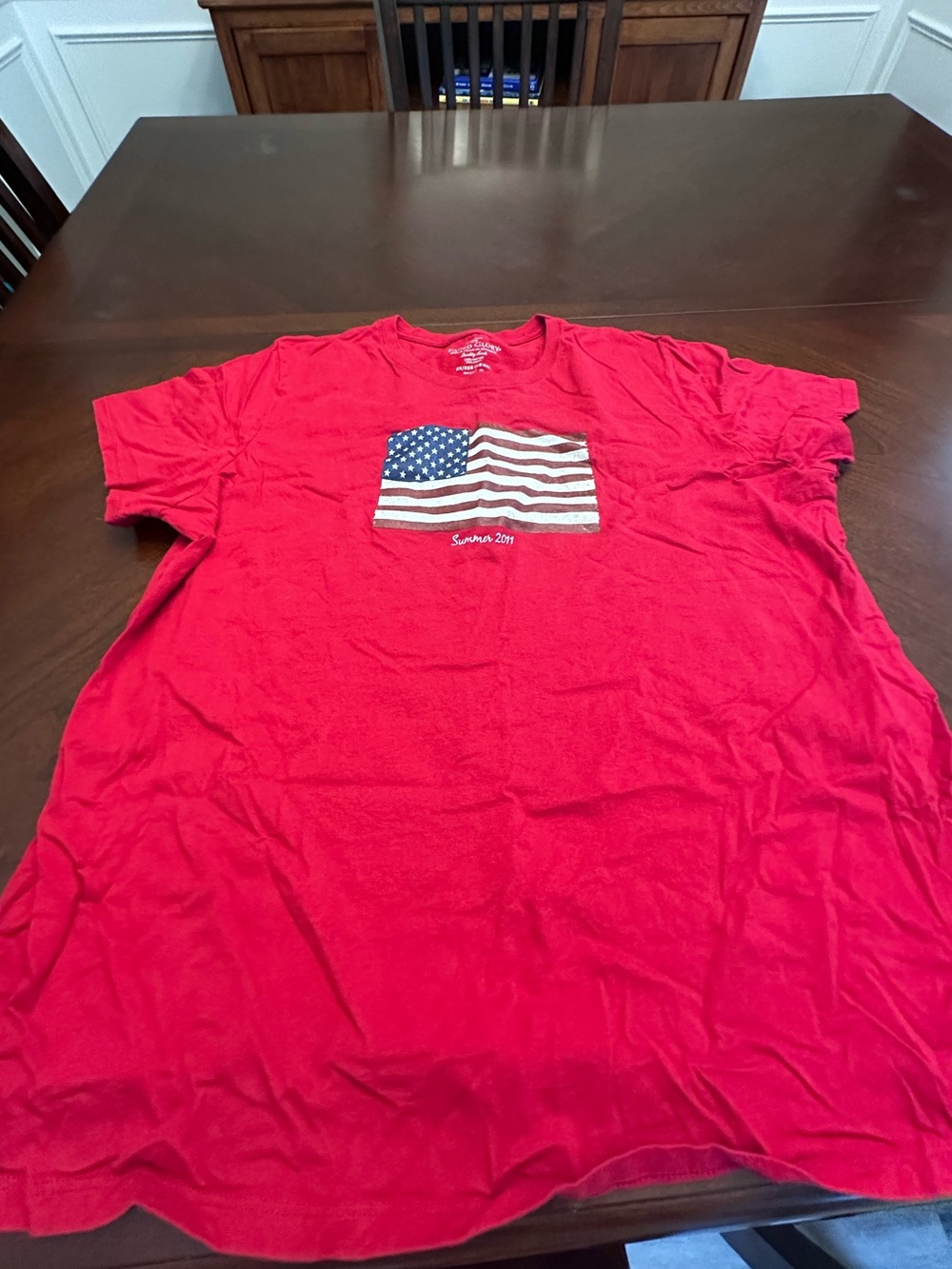 Faded Glory American Flag Graphic Tee Summer 2011 Patriotic Shirt